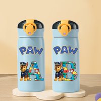 500ml Paw Patrol Stainless Steel Insulated Cup Cartoon Letter Printed Water Cups Students Portable Fashion Water Bottle Gifts