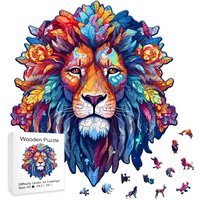 Wooden Puzzle Model Assembly Three Dimensional Irregular Shaped Animal Lion Pattern Wooden Puzzle Puzzle Decompression Hand Asse
