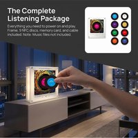 Magnetic Nfc Music Player Fridge Magnet Acrylic Record Frame Night Light Tabletop Decor With Nfc Discs For Home Ambiance