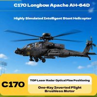 Rc Era Rc Apache Armed Helicopter 6 Channel Optical Flow Positioning One Key Inverted Flight C170 Outdoor For Hobby Adults