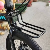Folding Bike Front Luggage Rack Sturdy Construction Two-Wheeler Front Carrier Block Rack Large Capacity for Cyclists, Touring
