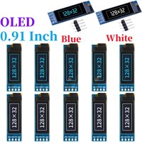 XZG 1-20PCS 0.91 Inch 128x32 IIC I2C White /Blue OLED LCD Display DIY Module SSD1306 Driver IC DC 3.3V 5V for arduino