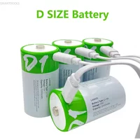1# USB 12000mWh Rechargeable D Size Batteries LR20 Li-ion 1.5V with Type-C Cable for Gas Appliances Liquefied Gas Cooker Battery
