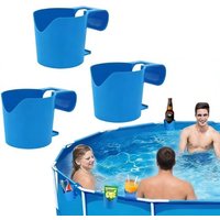 3Pcs Pool Side Cup Holder Multi-function Pool Storage Rack Stable Drink Beer Water Cup Organizer Swimming Pool Accessories