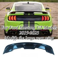 For Ford Mustang 2015-23 GT500 Style Rear Spoiler Wing Trunk Lid No Drill Installation Gloss Black Car Styling Parts Accessories