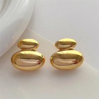 Big and small bean metal earrings are fashionable, simple and geometric, and are beautiful for women. They are jewelry accessori