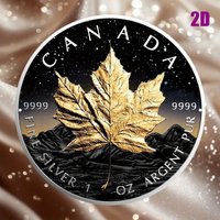 2D Flat, 1pc 2D Flat Maple Leaf Silvery Coin, 7.8x7.8 Inches Round Aluminum Wall Art Decor - Perfect St. Patrick's Day Gift, Eas