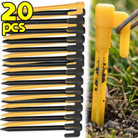 Plastic Tent Stakes Ground Pegs Weather Resistant Pen Shape Anti Slip Rope Anchors for Camping Canopy Awning Shade Net Outdoor