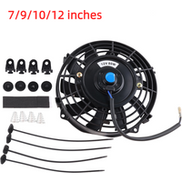 Universal 7/9/10/12 Inch 12V 80W 2100RPM Car Air Conditioning Electronic Radiator Cooling Fan Blade Electric Cool Mounting Kit