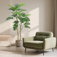 Artificial Monstera Plant Faux Turtle Leaf Plant Curved Plastic Pole Fake Tropical Palm Tree for Home Office Decor 150CM 180CM
