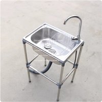 Removable sink, simple washbasin table, integrated stainless steel washbasin shelf, bathroom washbasin table