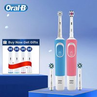 Oral B D100 Electronic Toothbrush Adult Rechargeable Cross Action 2D Rotary With 2 Min Timer Cleaning Electric Brush Waterproof