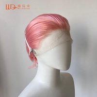Sakura Pink Short Bob Cut for Women Cosplay 13x4 Lace Front Wigs for Men Glueless Synthetic Hair Heat Resistant Free Part 150%
