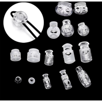 10pcs Cord Lock Plastic Stopper Cord Ends Toggles Clip Buckle Transparent Clear Frost For Shoelace Clothing DIY Bag Accessories