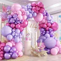 119Pcs Pink Purple Balloon Garland Arch Kit Metallic Purple Latex Balloons for Birthday Bridal Baby Shower Party Decorations