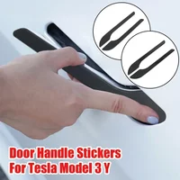 For Tesla Model 3 Y Door Handle Protector Wrap Imitation Carbon Fiber Cover Amagi Accessories