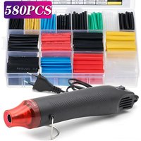 580/530/127PCS Heat Shrink Tubing kit 2:1 Shrinkable Wire Shrinking Wrap Tubing Wire Connect Cover Protection with Hot Air Gun