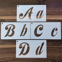 P5EA 40 Pcs English Letters Stencils Set Drawing Template Ruler DIY Painting Template