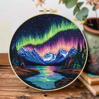 Aurora Embroidery Starter Kit DIY Cross Stitch Set for Beginner Printed Sewing Art Craft Painting Home Decor Needle Art