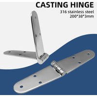 Boats Strap Hinge Marine Grade 316 Stainless Steel Casting Hinge 6 Holes Cast Strap Deck Hinge for Boat Hardware 200*38mm