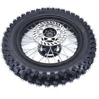 1.85-14 Inch Rear 14" Wheel 90/100-14 Dirt Tire Steel Circle Rims With Brake Disc Plate and Sprocket For Dirt Bike Motorcycle