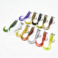 Mr.Lurion 10pcs/box 4cm grub 1g jig head hook ,fishing set lure bait tackle ,soft worm grub lure pike perch fish bait swimbaits
