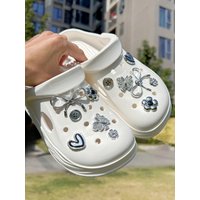 12 wooden shoes Silver Shoes Accessories Detachable DIY accessories - the perfect gift for holiday parties and special occasions