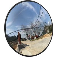 Convex Mirror Outdoor 11.8in Round Security Mirror Round Convex Traffic Mirror Fish Eye Mirror For Room Adjustable Fixing