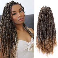 Synthenic Braiding Passion Twist Crochet Hair Water Wave Crochet Hair for Faux Locs Spring Twist Butterfly Locs Bohemian Curly
