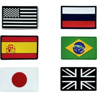 PVC/Embroider Flag Patches UK Spain France Germany US Russia Tactical Hook Badge Rubber Shoulder Emblem Applique