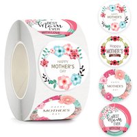 100-500pcs New Round Shape 100pcs Happy Mother's Day Gifts Label Sticker Kraft Happy Birthday Gifts Label Tag