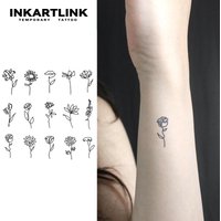 Simple flower Temporary Tattoo,Lasts To 15 Days New Technology Magic Waterproof Semi Permanent Sticker.