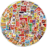 100PCS Cartoon American Snack Bag Wasserdichte Graffiti Aufkleber für Helm Fahrrad Hand Konto Federmäppchen Aufkleber