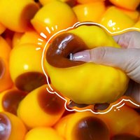 @Caramel Pudding Handmade Ball Squeeze Student Stress Relief Toy Squeaky Building Blocks Ball Crunchy Sound Squeeze Fun Release