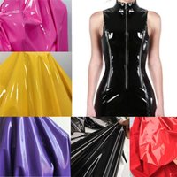 50*145cm Pre-cut Bright Soft Vinyl Leather Fabric High Elastic Shiny Glossy PVC Fabric For DIY Sewing Dress Pants Upholstery