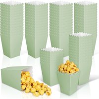 12 pcs Sage Green Mini Popcorn Boxes Green Popcorn Buckets Candy Favor Boxes for Movie Night Party Supplies