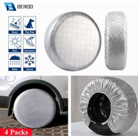 4 Packungen verstellbare 19"-36" silberne Radreifenabdeckungen für Limousine, Wohnmobil, Wohnmobil, SUV, Rad, Oxford, wasserdichter UV-Sonnenschutz