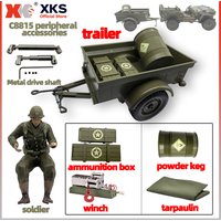 XKS jjrc c8815 accessory Rc car 1941 JEEP WILLYS trailer soldier ammunition box laser gun makes c8815 more playable