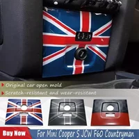 Union Jack Car Cigarette Lighter USB AUX Panel Trim Cover Sticker For Mini Cooper S JCW F60 Countryman Auto Interior Accessories