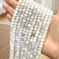 7-8mm Barrel Beads Natural Stone Gem Rondelle Blue Moonstone Spacer Beads for Jewelry Making Diy Bracelet Charms Accessories