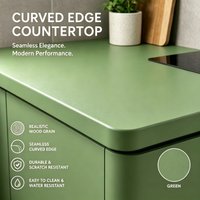 Matte Green Self Adhesive Contact Paper 55cm Wide Peel and Stick Wallpaper for Kitchen Cupboard Table Wall Furniture Renovation