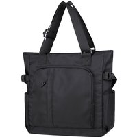 Unisex Multi Pocket Tote Bag Large Capacity Casual Business Laptop Handbag Adjustable Straps Work Commuting Office Shoulder Bag