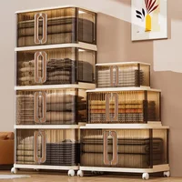 Household folding storage cabinet large capacity double door bedroom clothes toy locker free installation storage box