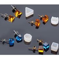 Earrings Silicone Mold DIY Triangle Square Cat Earring Stud Pendant Jewelry Craft Making Epoxy Resin Mould