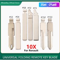 10Pcs/Lot NE73 VA2 HU83 VAC102 Uncut Flip Blade KD Remote Key Blade #53 54 58 72 73 152 153 For Renault Megan Dacia Clio Duster