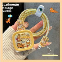 Garfield cartoon cute Apple data cable protective case for iPhone 17/16 charger 20W decorative anime-themed accessory wholesale