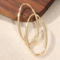 Minimalist Gold Color Dangle Women's Earrings Geometric Oval Party Daily Wear