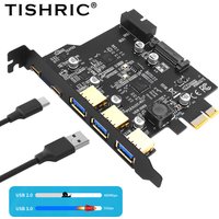 TISHRIC PCI-E 1X To 2 ports Type-c 3ports usb3.0 Expansion Adapter Board PCI Controller Add On Cards with PCIE 1/4/8/16X card