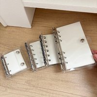 M5/A6/A7/A8 Notebook Set, Binder Ring Clear Junk Journal Book, 45 Sheets Blank Papers Planner Diary, Stationery Suppliers