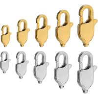 10Pcs Stainless Steel Rectangle Lobster Clasps Necklace Hooks Bracelets Connector Findings DIY Chains Jewelry Making Supplies